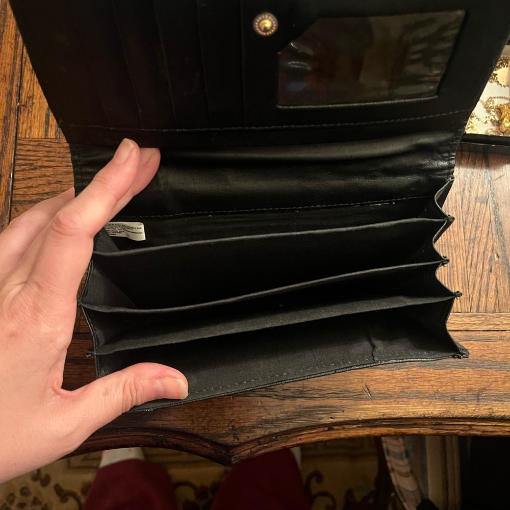 Colorblock Leather Patchwork Wallet - image 4